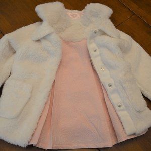 NWT Cat & Jack Fur Trim Pink Dress w/ Coat